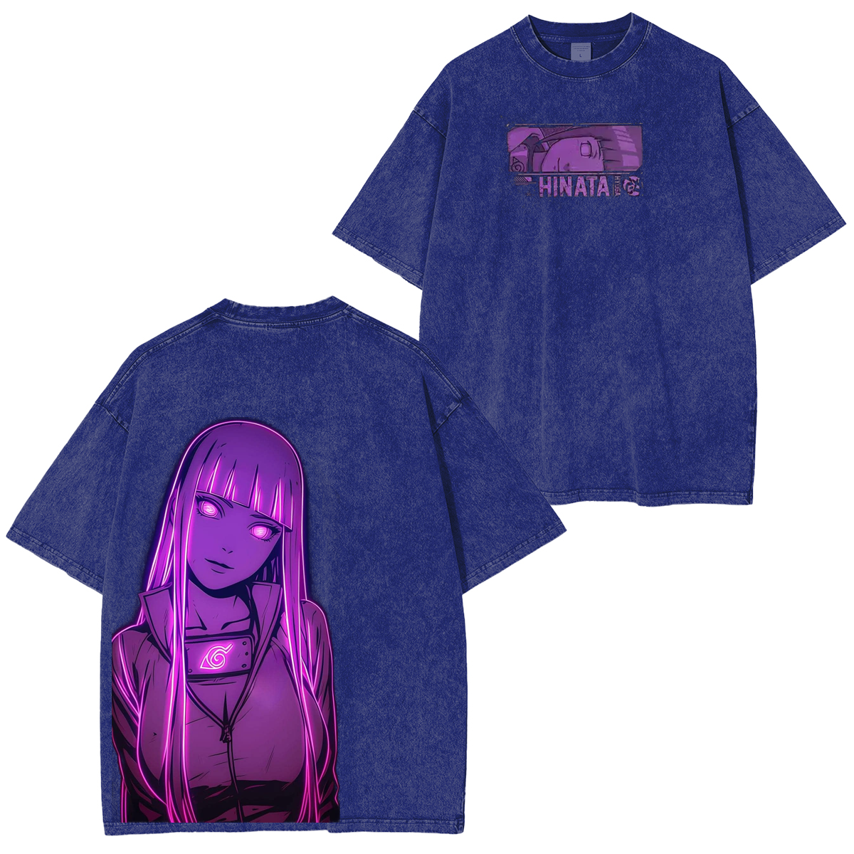 Hinata Hyuga - Anime Double Printed Vintage Unisex Washed T-Shirt