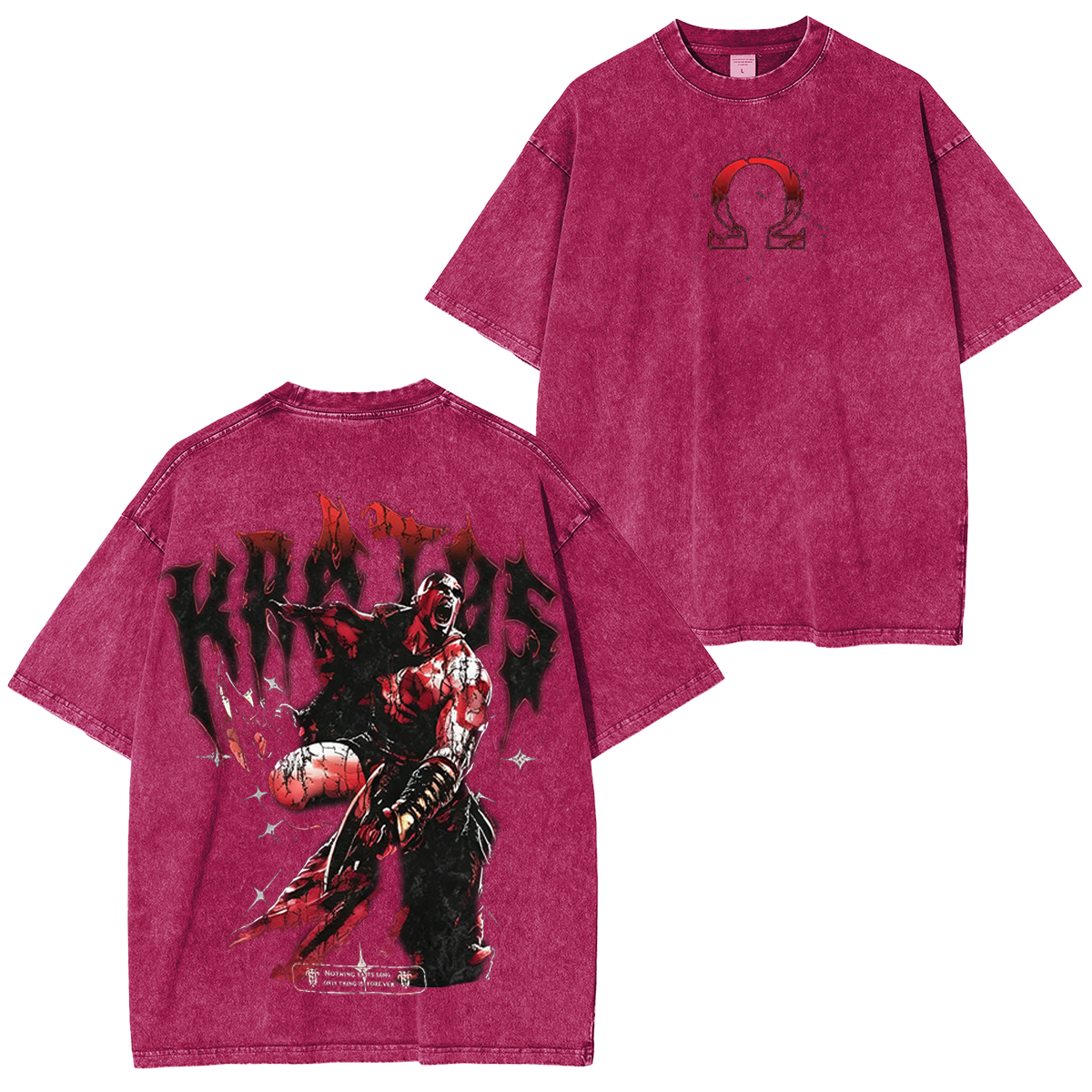 God Of War Oversized Unisex Washed T-Shirt