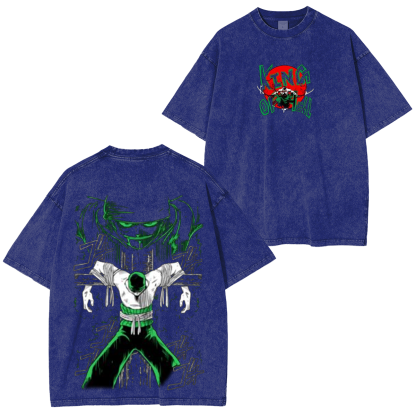 Zoro Roronoa One Piece Luffy Anime Unisex Washed T-Shirt