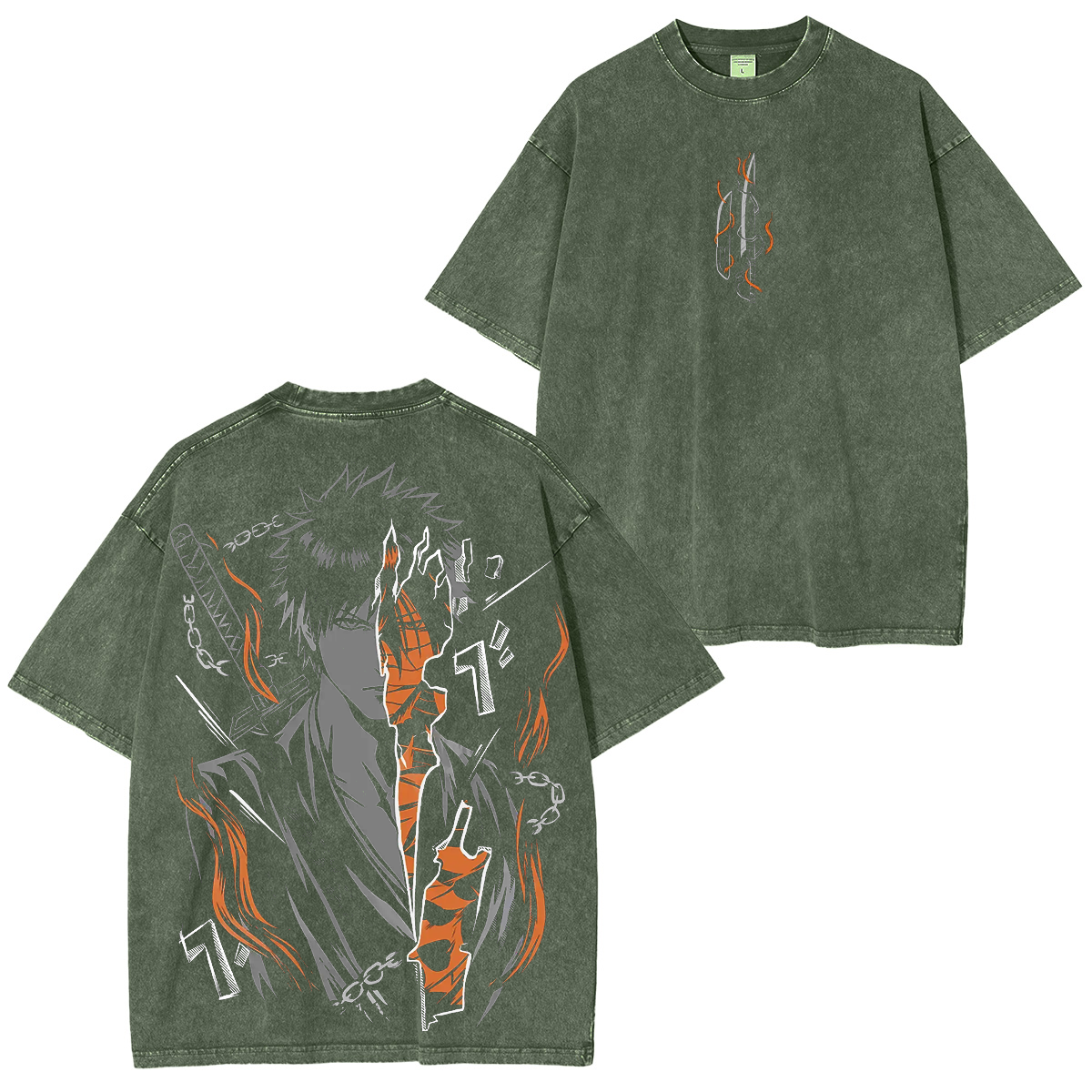 Bleach Ichigo Kurosaki Oversized Vintage Unisex Washed T-Shirt