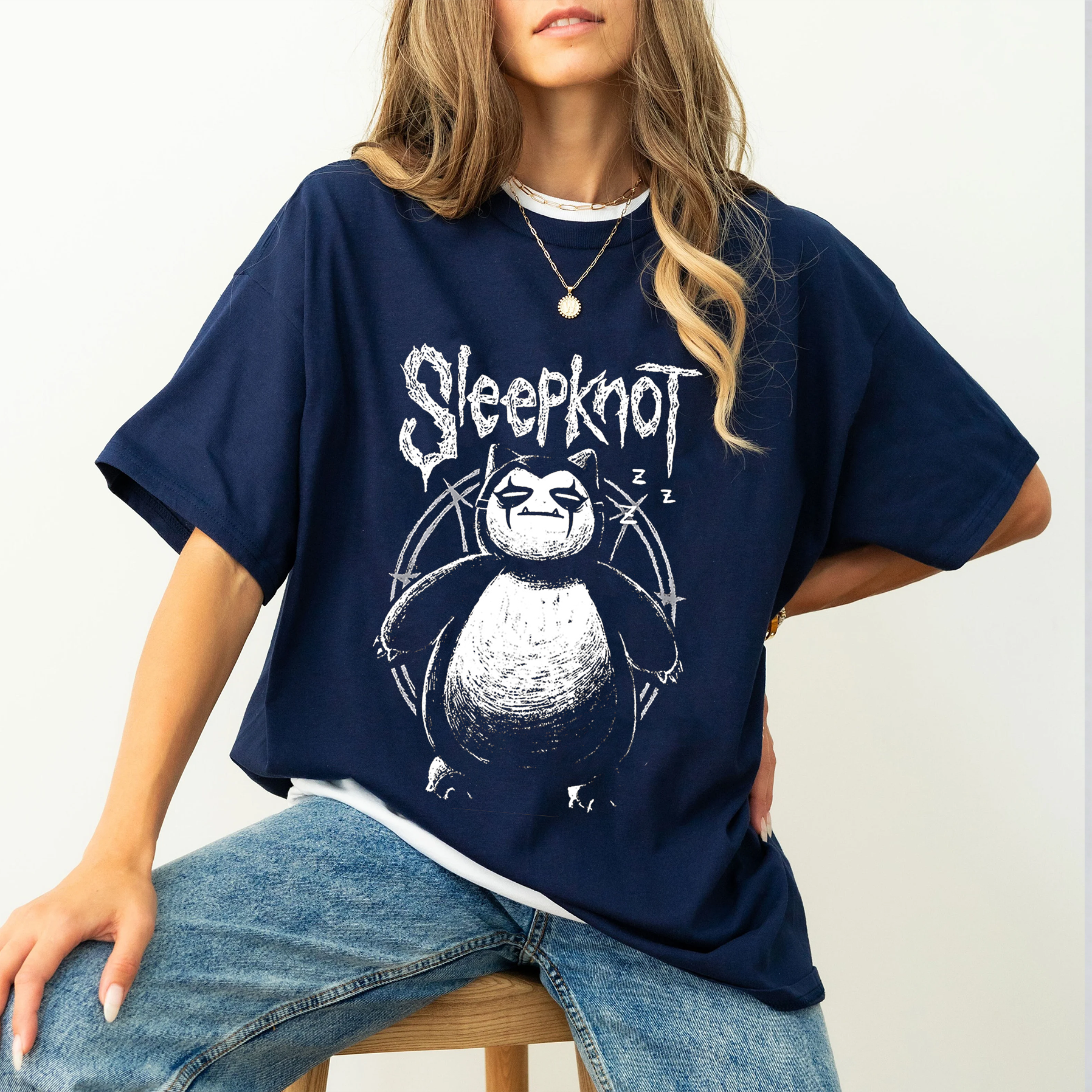 Monsters Anime Snorlax Sleepknot Graphic Tea Oversized T-shirt/Crewneck/Hoodie
