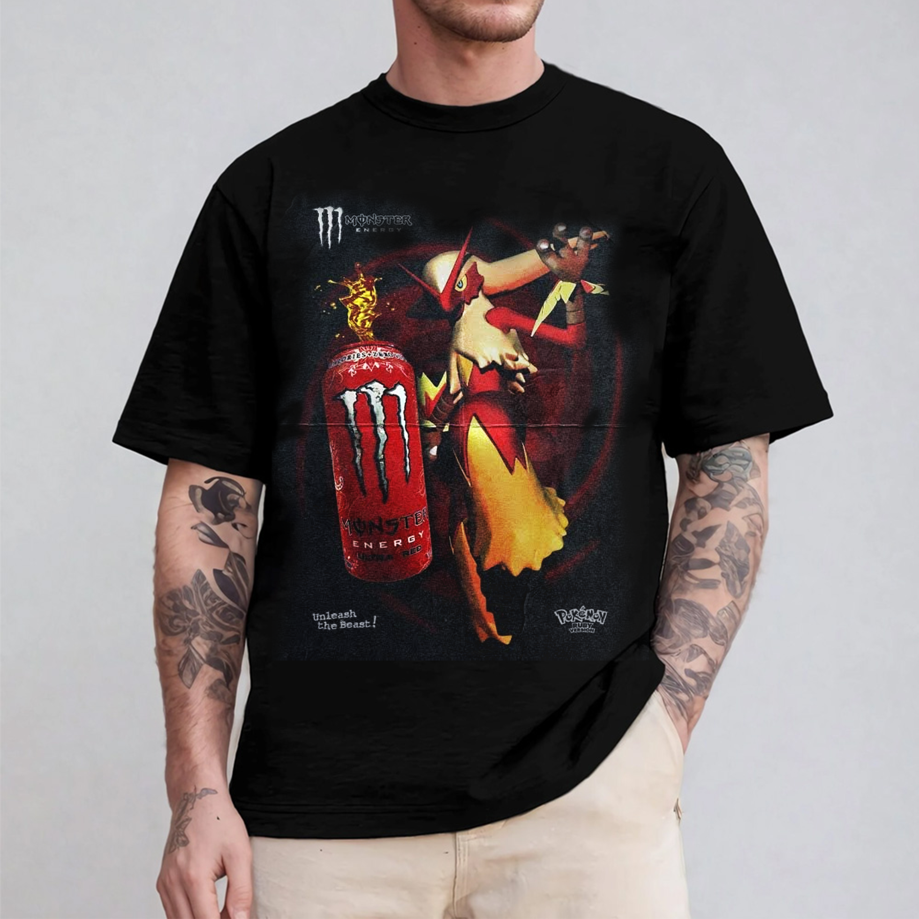 Monster lit the fire in Blaziken Oversized T-shirt/Crewneck/Hoodie