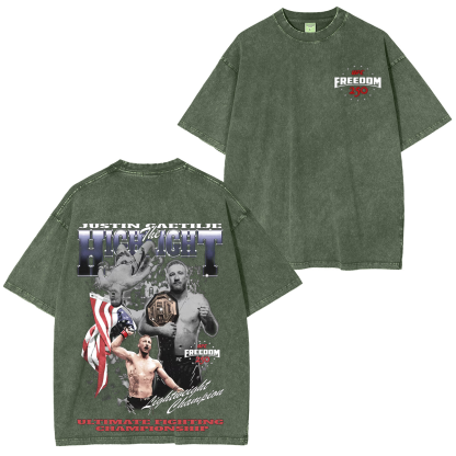 UFC Justin Gaethje UFC Freedom 250 Unisex Washed T-Shirt