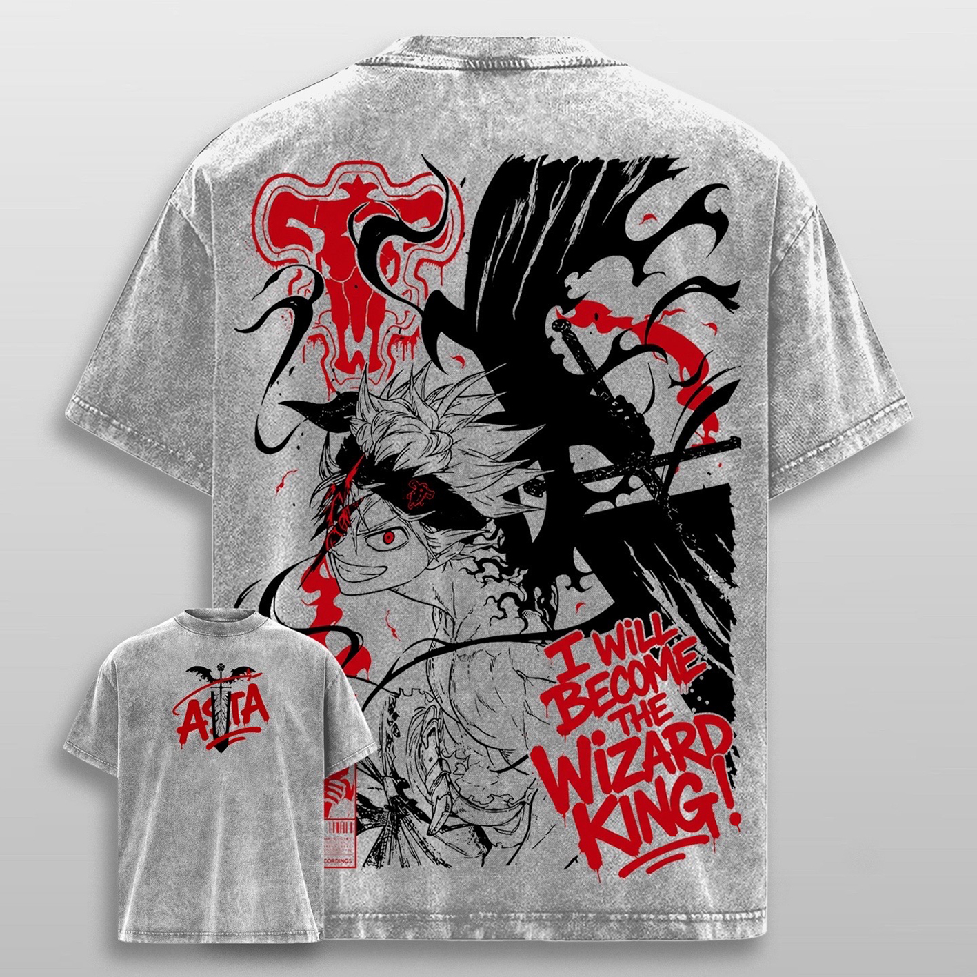 Black Clover Asta Washed T-shirt/Crewneck/Hoodie