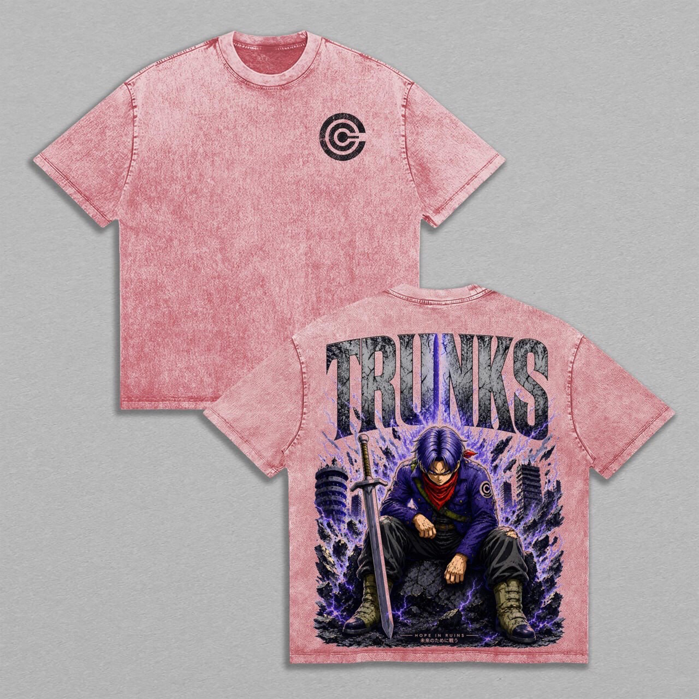 Future Trunks Dragon Ball Vintage Unisex  Washed T-Shirt