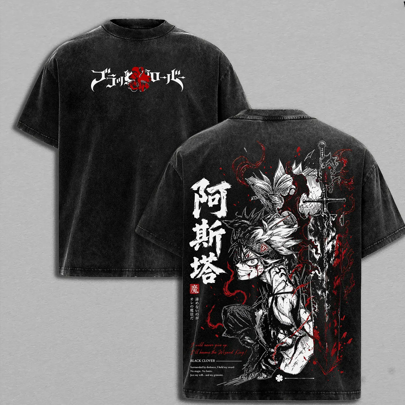 Black Clover Asta  Washed T-shirt/Crewneck/Hoodie
