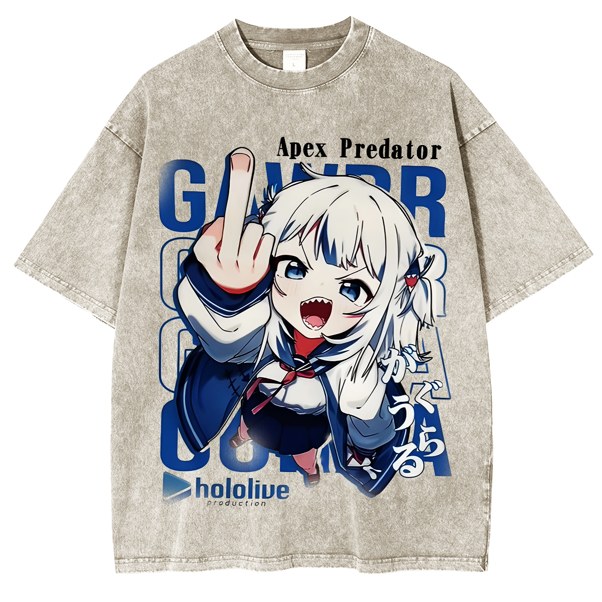 Gawr Gura Waifu Hololive Unisex Washed T-Shirt