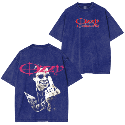 Ozzy OsBourne Middle Finger Cotton Black T-Shirt