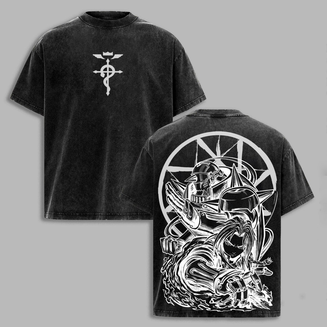 Fullmetal Alchemist Elric Brothers Double Vintage Washed T-shirt/Crewneck/Hoodie