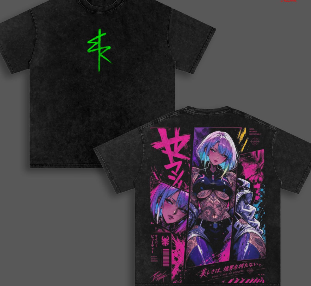 Lucy Cyberpunk  Vintage Unisex Washed T-Shirt