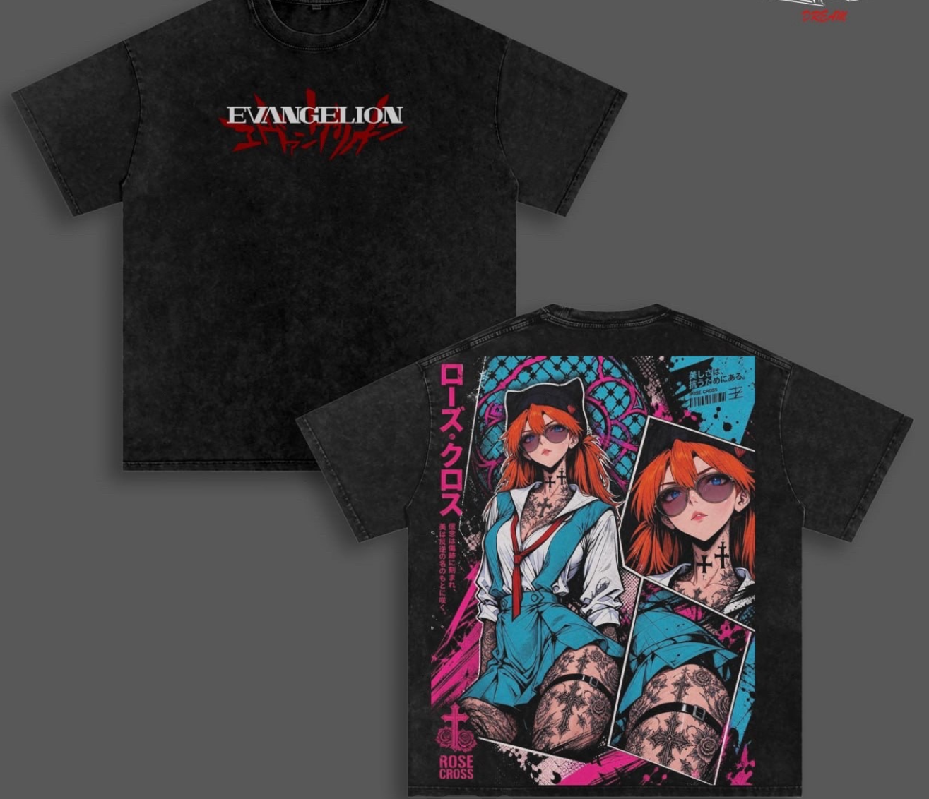 Asuka Evangelion Vintage Unisex Washed T-Shirt