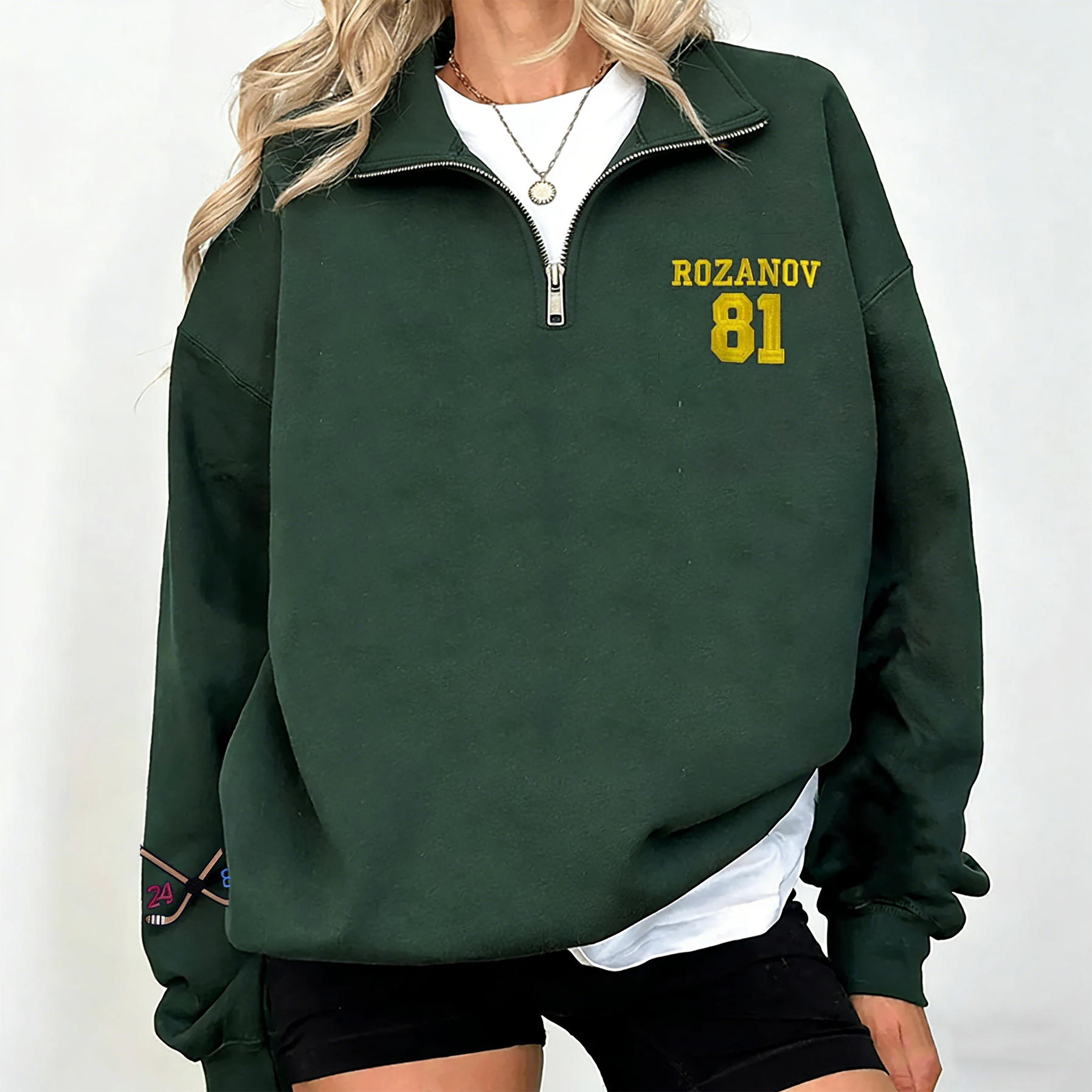 Team Hollanov Embroidered Premium Quarter-Zip Sweater