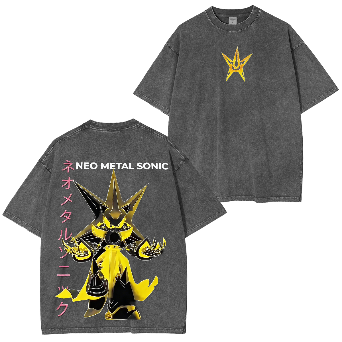 Metal Sonic Anime Oversize Acid Washed T-shirt/Crewneck/Hoodie