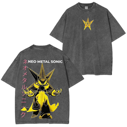Metal Sonic Anime Oversize Acid Washed T-shirt/Crewneck/Hoodie