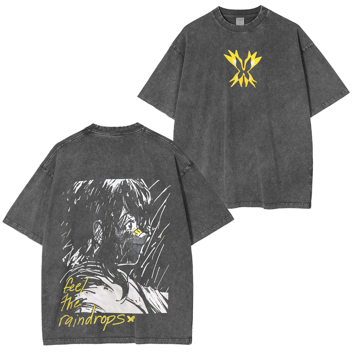 Feel the Raindrops Anime Washed T-shirt/Crewneck/Hoodie
