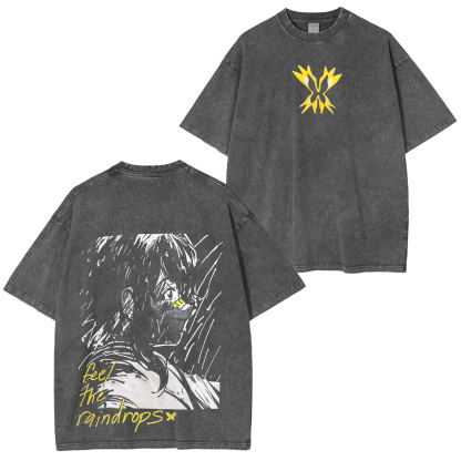Feel the Raindrops Anime Washed T-shirt/Crewneck/Hoodie