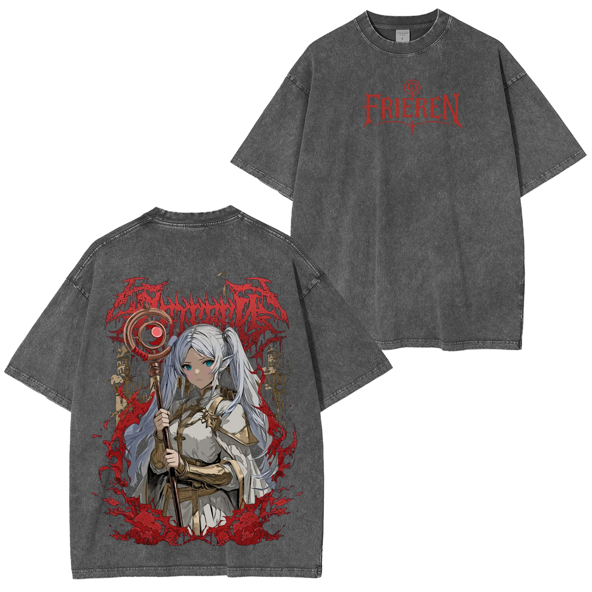 Frieren Heavy Metal Washed T-shirt/Crewneck/Hoodie