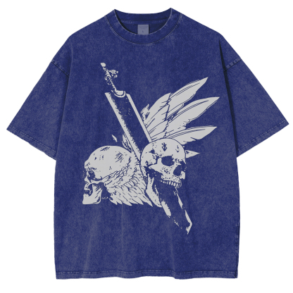 Skull and wings Vintage Washed T-Shirt