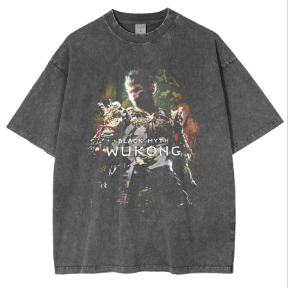 Black Myth Wukong graphic Vintage Unisex Washed T-Shirt