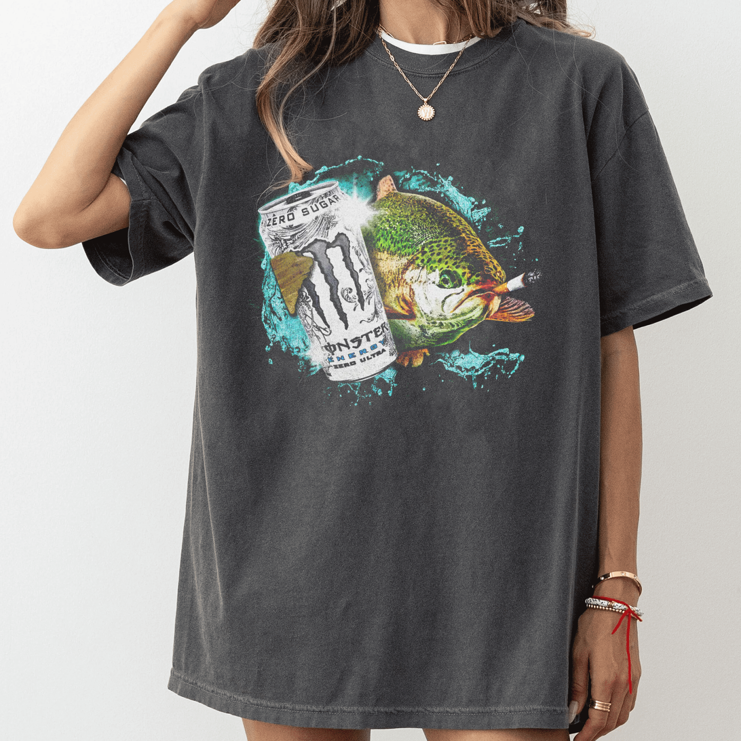 Dope Ass Fish Smoke Monster Beer Oversized T-shirt/Crewneck/Hoodie