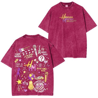 Hannah Montana 20th Anniversary Vintage Unisex  Washed T-Shirt