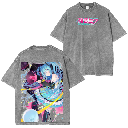 Hatsune Miku Vintage Unisex  Washed T-Shirt
