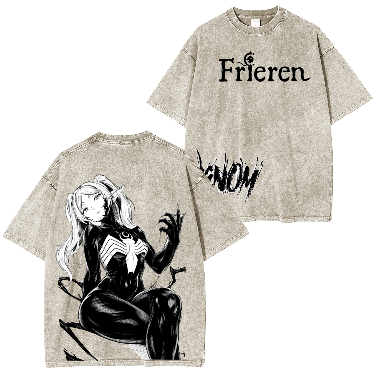 Frieren x Venom Unisex Washed T-Shirt