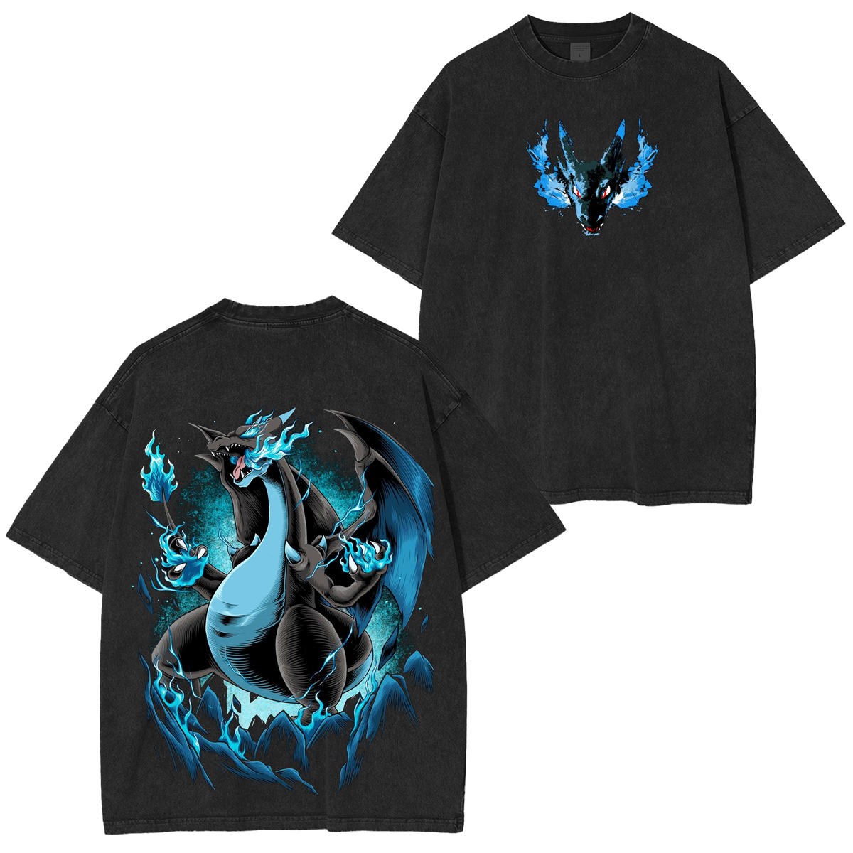 Mega Charizard X Pokemon Vintage Washed T-shirt/Crewneck/Hoodie