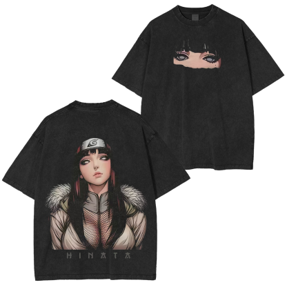 Naruto Hinata Hyuga Printed Unisex Washed T-Shirt
