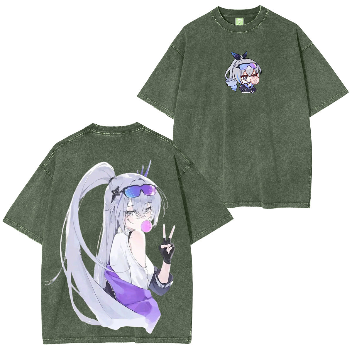 Silver Wolf Honkai Star Rail" Essential Oversized Unisex Washed T-Shirt