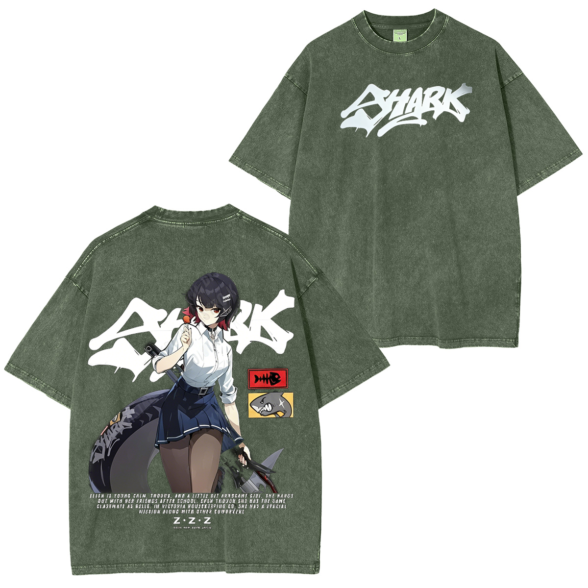 Zenless Zone Zero Jane Doe Oversized Unisex Washed T-Shirt