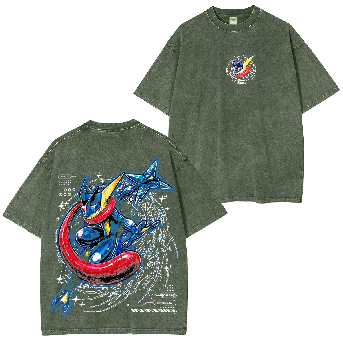Greninja Oversized Unisex Washed T-Shirt