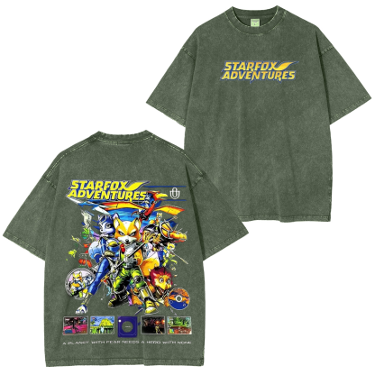 Star Fox Adventures Printed Unisex Washed T-Shirt