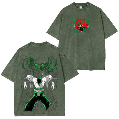 Zoro Roronoa One Piece Luffy Anime Unisex Washed T-Shirt