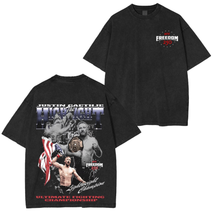UFC Justin Gaethje UFC Freedom 250 Unisex Washed T-Shirt