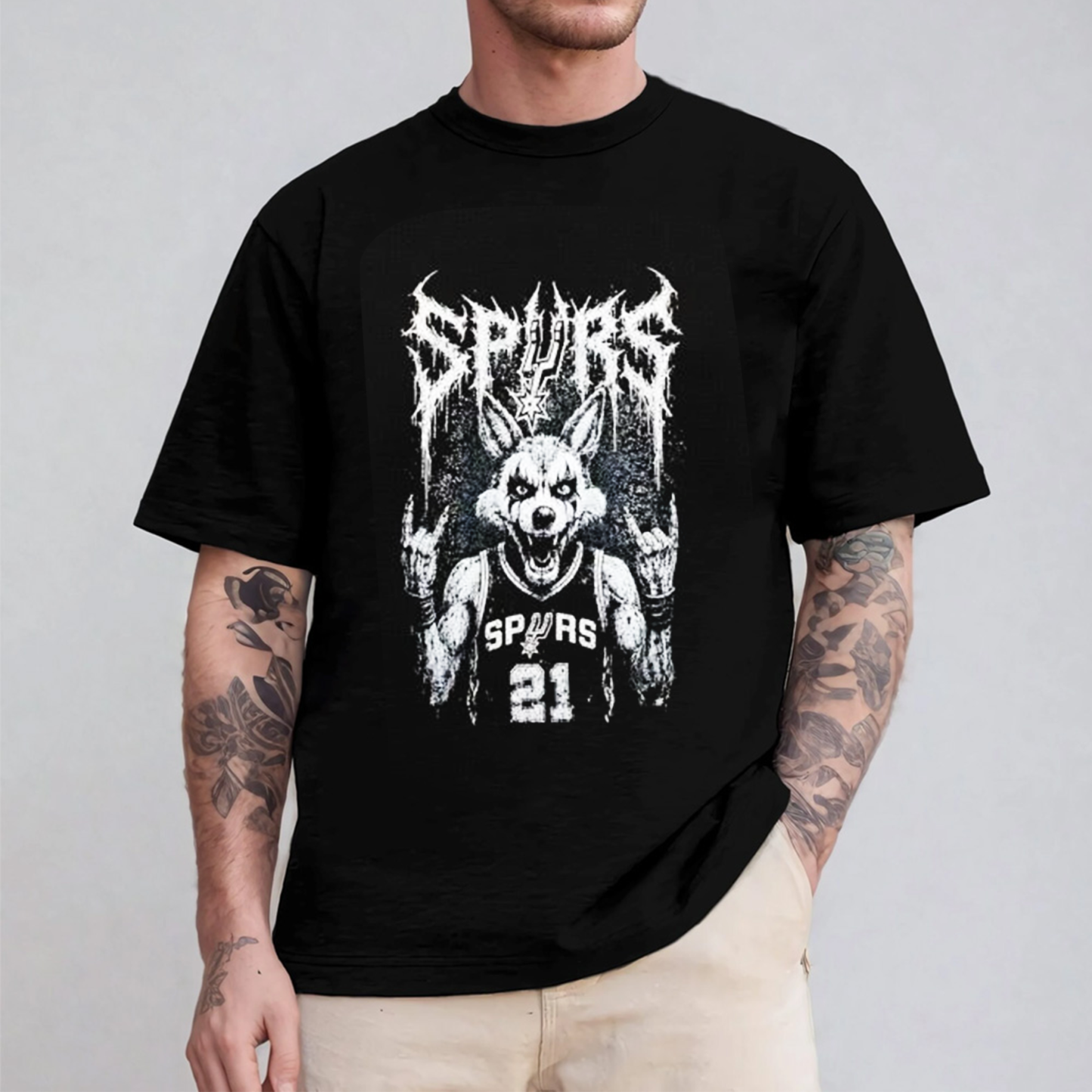 San Antonio Spurs Death Metal Coyote Rock On 21 Oversized T-shirt/Crewneck/Hoodie