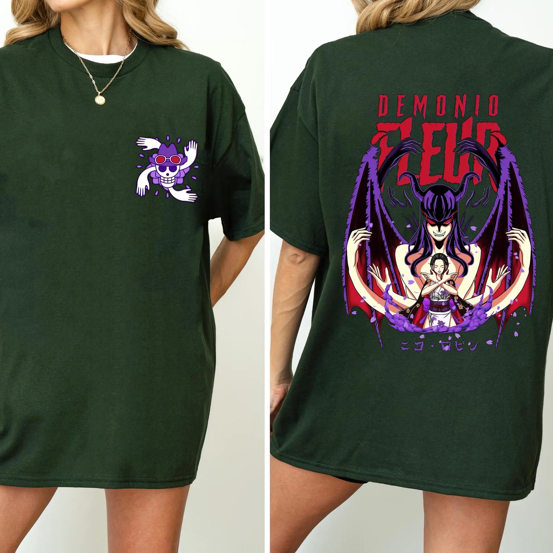 One Piece Nico Robin Demonio Fleur Oversized T-shirt/Crewneck/Hoodie