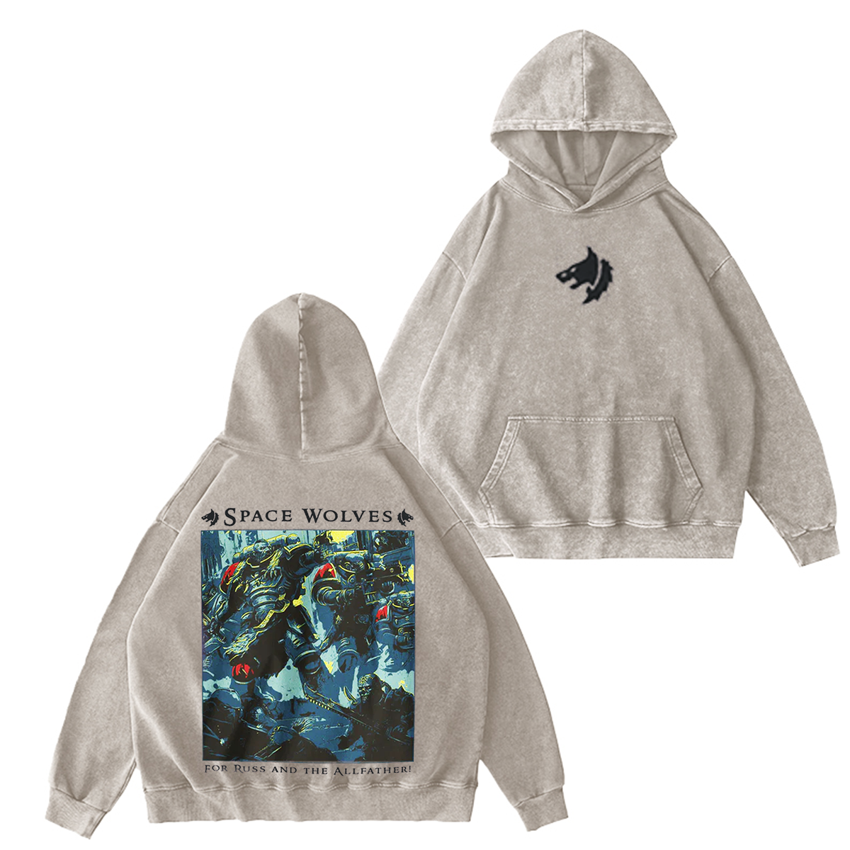 Space Wolves Warhammer 40k Washed Hoodie