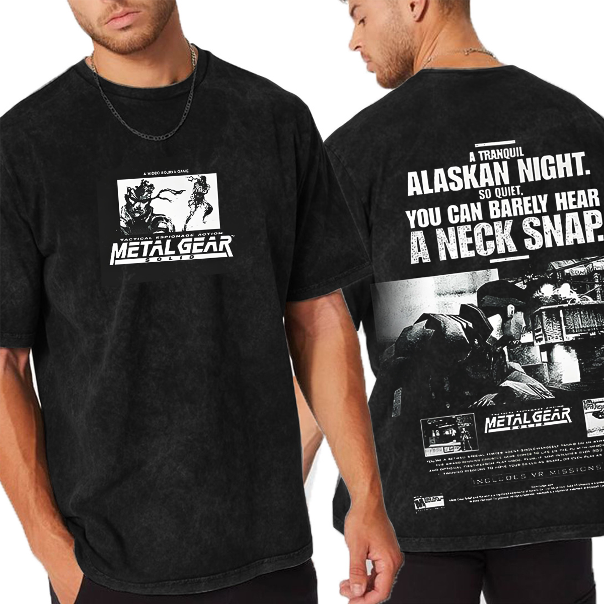 Metal Gear Solid Alaskan night Snake Washed T-shirt