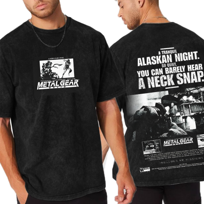 Metal Gear Solid Alaskan night Snake Washed T-shirt