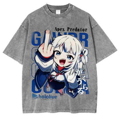 Gawr Gura Waifu Hololive Unisex Washed T-Shirt