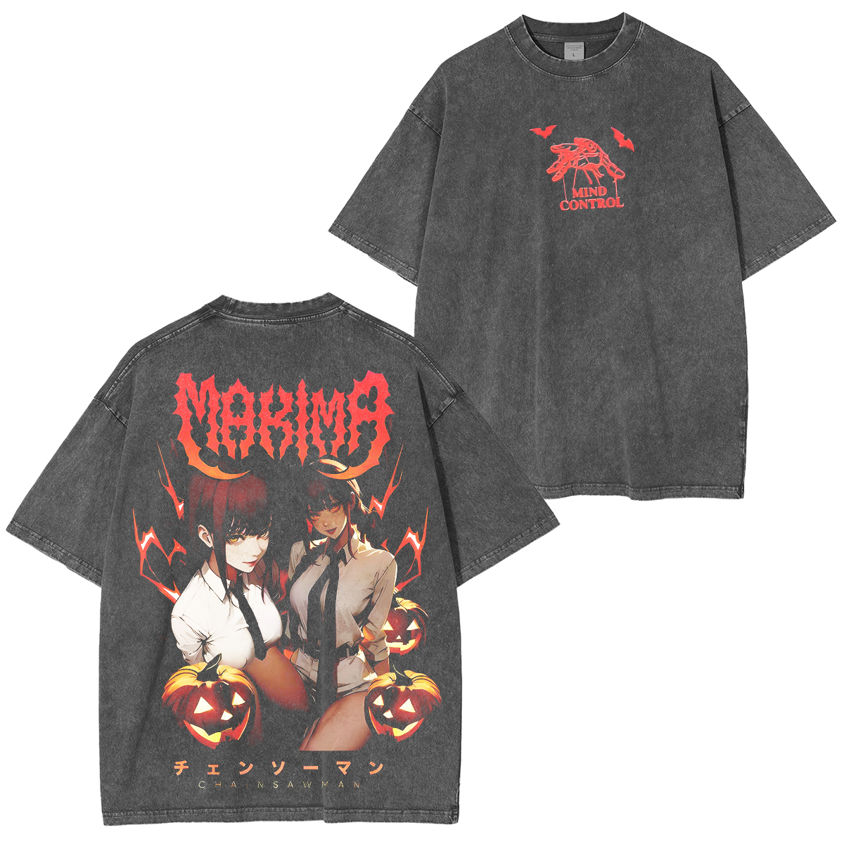 Chainsaw Man Halloween Unisex Fit Washed T-Shirt