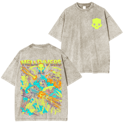 Helldivers 2 Vintage Unisex Washed T-Shirt