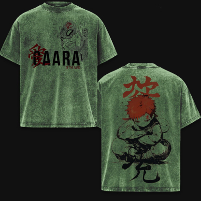 Gaara Naruto Anime Double  Vintage Washed T-shirt/Crewneck/Hoodie