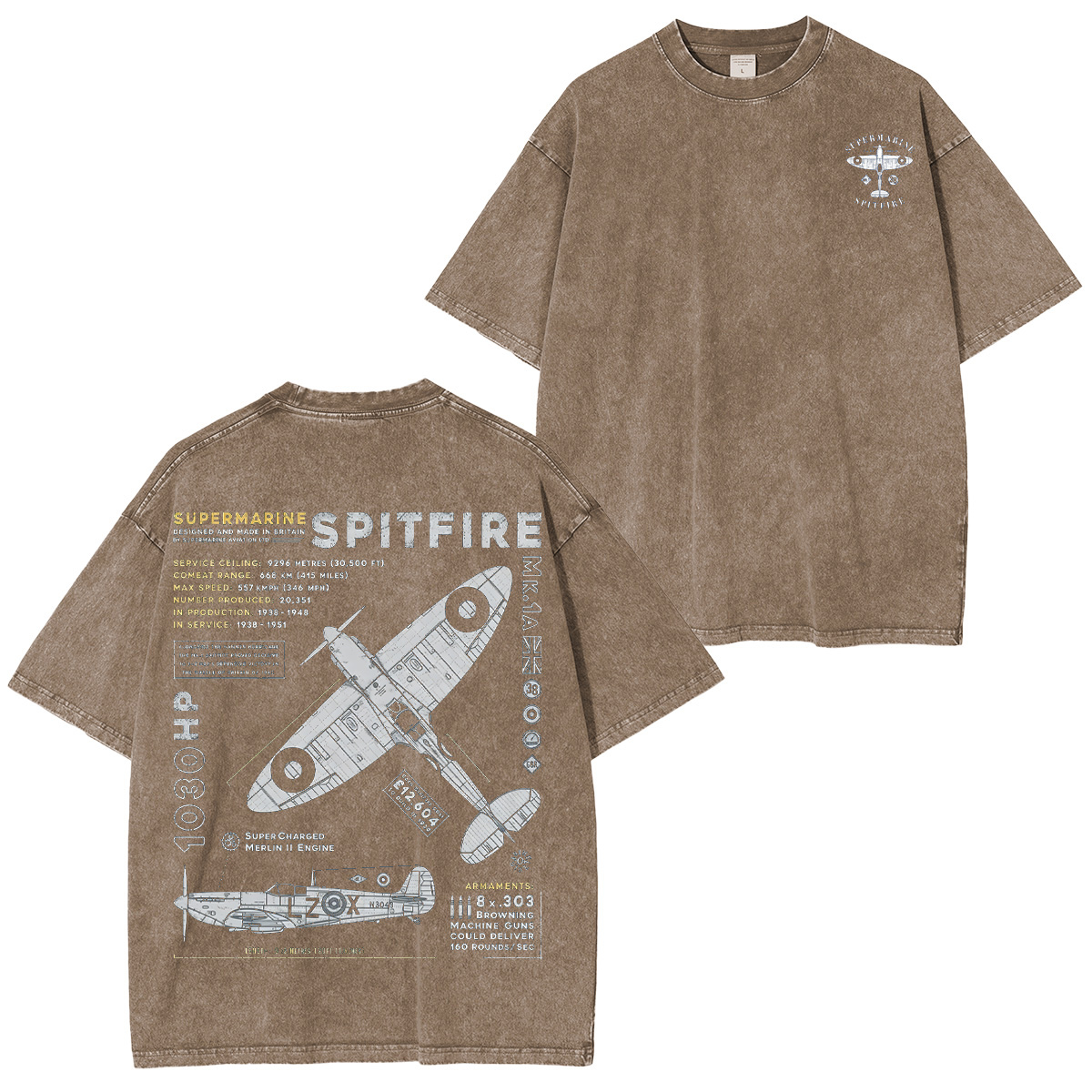Supermarine Spitfire MK1 Oversized T-shirt/Crewneck/Hoodie