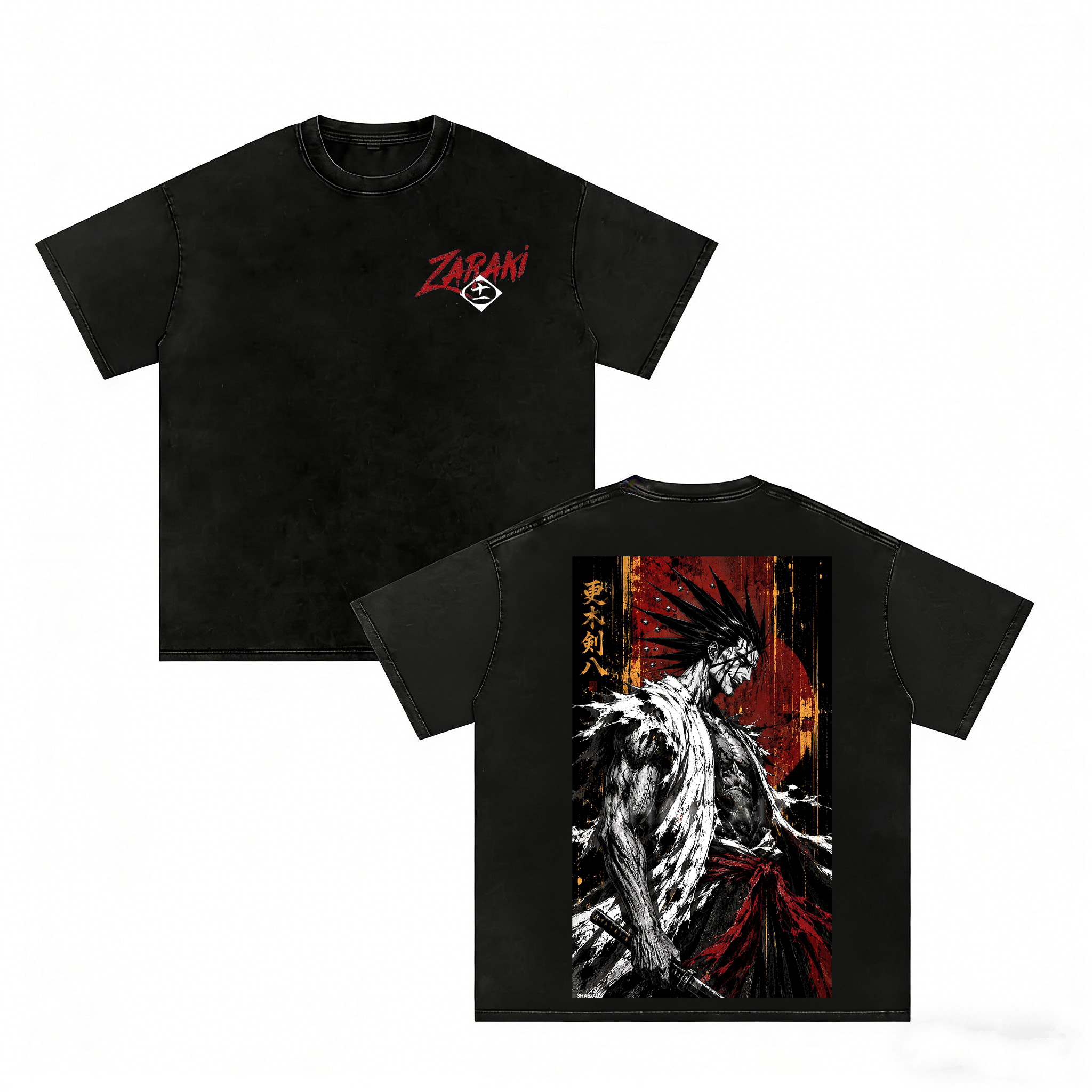 Kenpachi Bleach Anime Unisex Washed T-Shirt