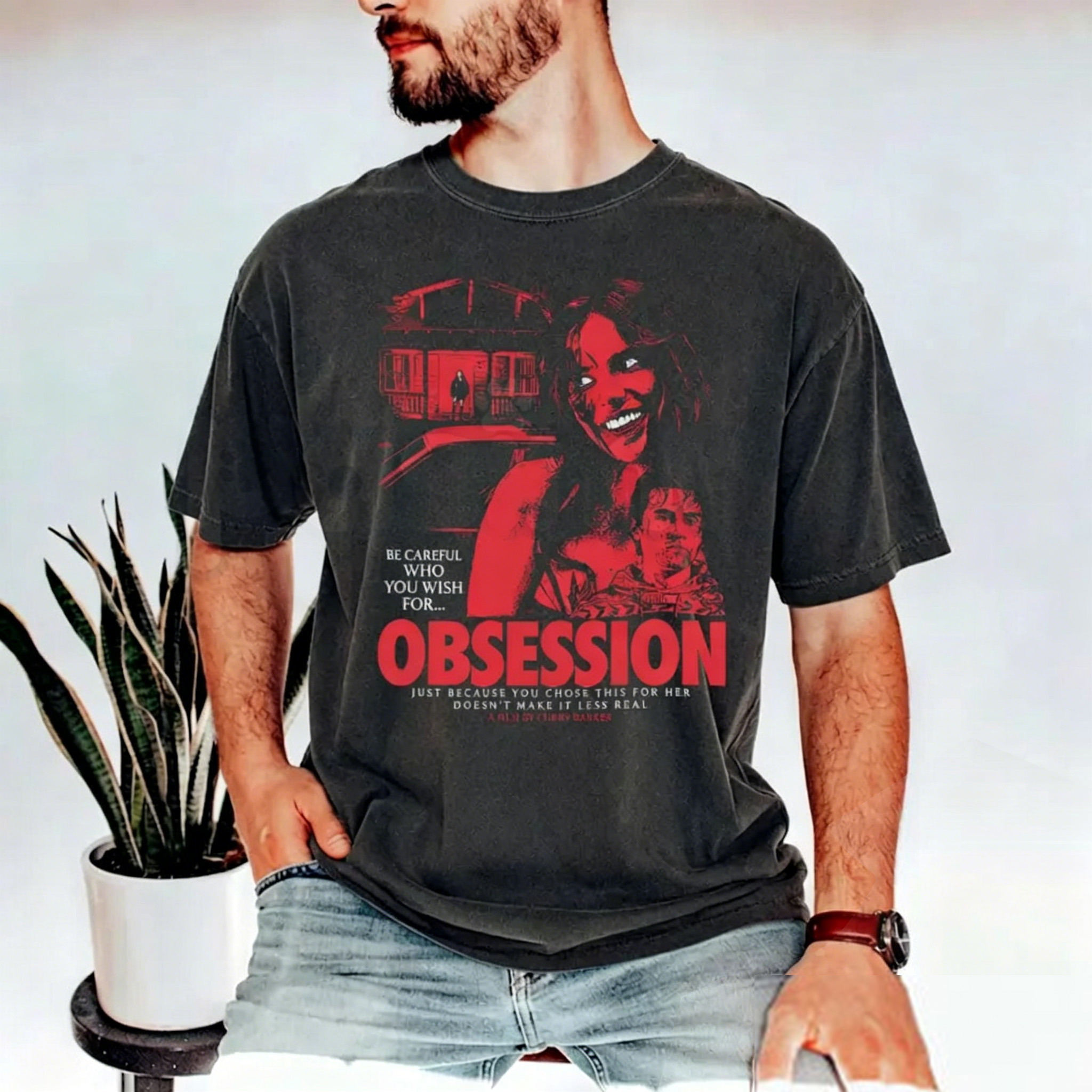 90s Vintage Obsession Horror Movie Vintage Washed T-shirt/Crewneck/Hoodie