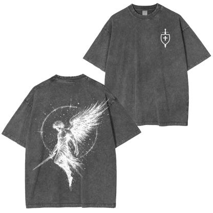 Divine Protection In Every Stitch Unisex Washed T-Shirt