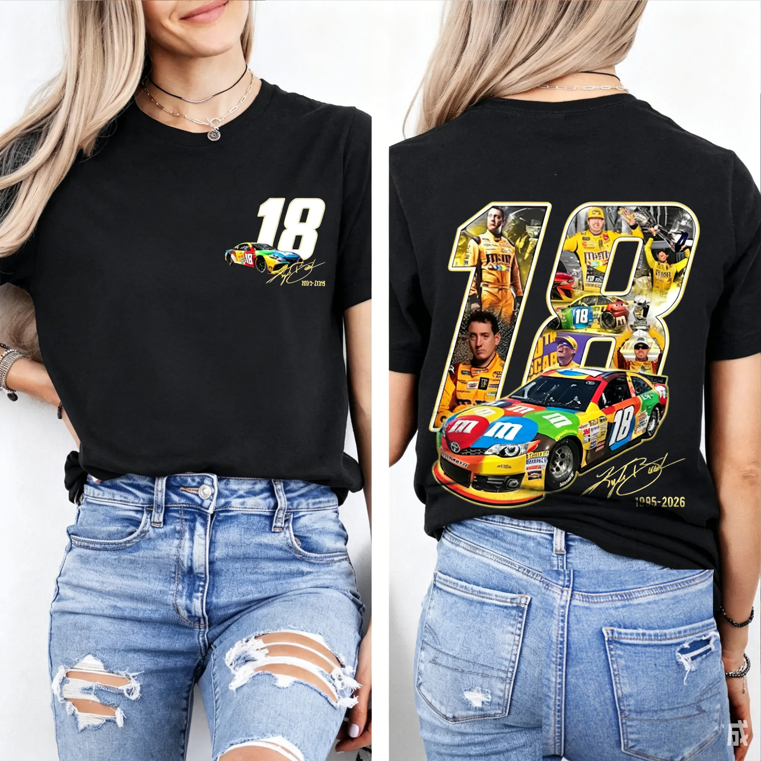 Vintage Kyle Busch 18 Tribute RIP Rowdy 1985-2026 Unisex Shirts/Crewneck/Hoodie