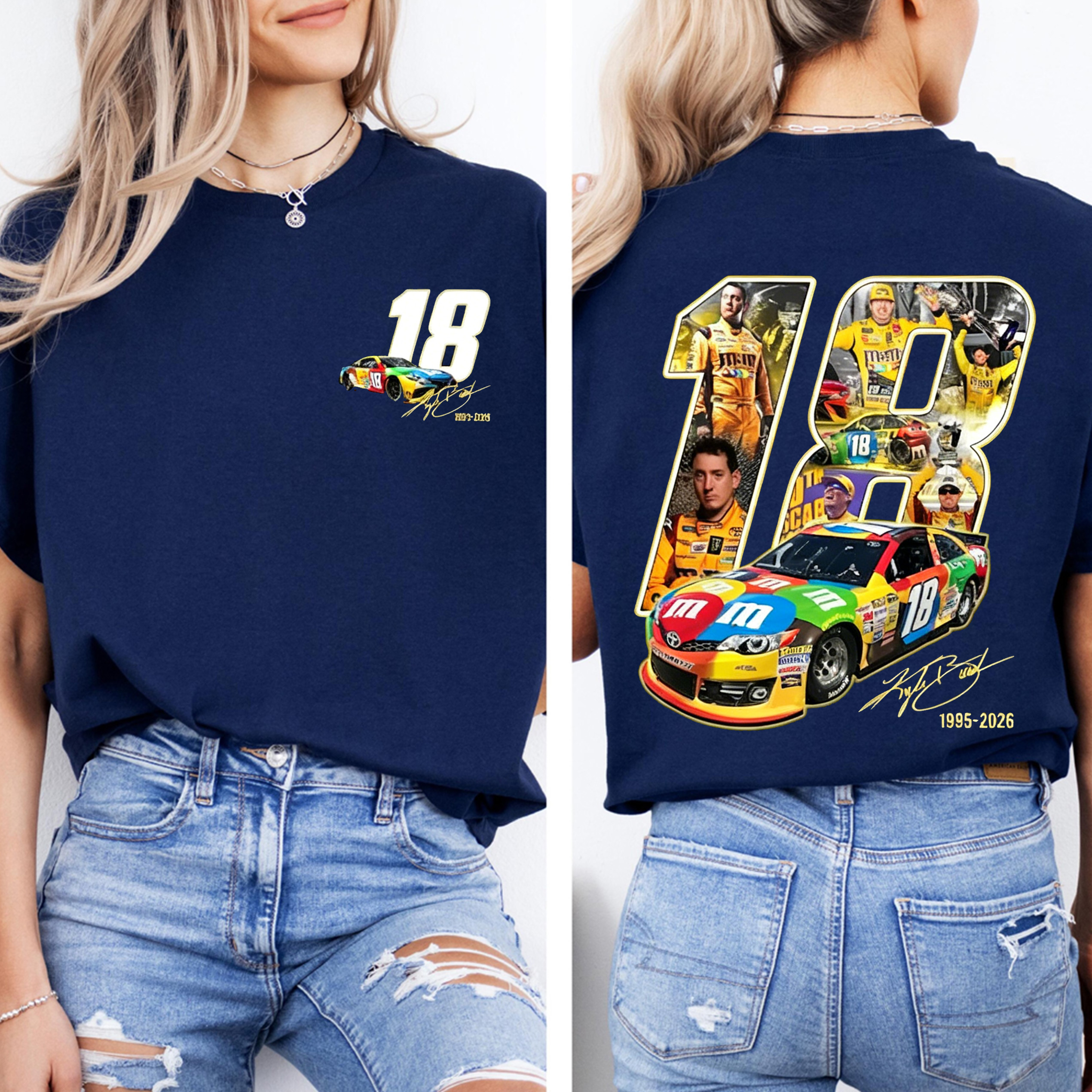 Vintage Kyle Busch 18 Tribute RIP Rowdy 1985-2026 Unisex Shirts/Crewneck/Hoodie